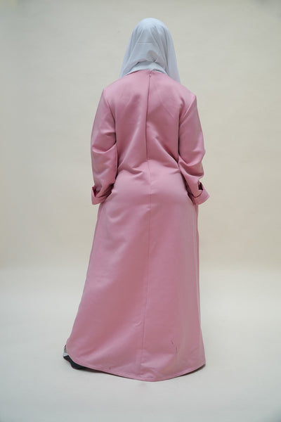 Dusty pink 2024 open abaya